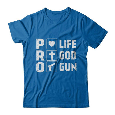 Pro Life Pro God Pro Gun America-T-Shirt & Hoodie-Classic T-Shirt-Royal