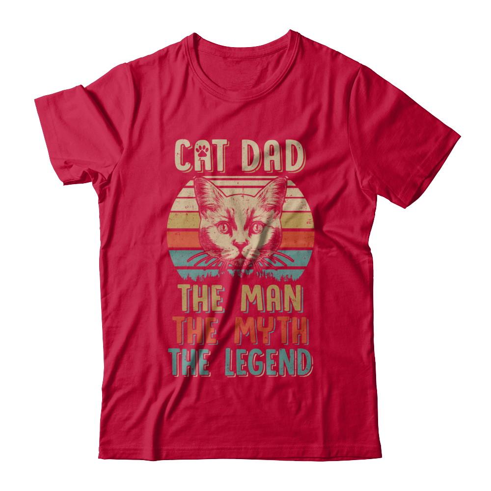 Cat Dad The Man The Myth Legend Fathers Day Gift Daddy-T-Shirt & Hoodie-Classic T-Shirt-Red