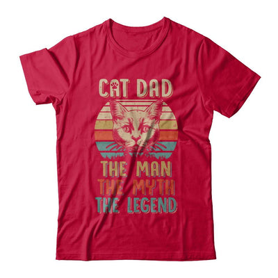 Cat Dad The Man The Myth Legend Fathers Day Gift Daddy-T-Shirt & Hoodie-Classic T-Shirt-Red