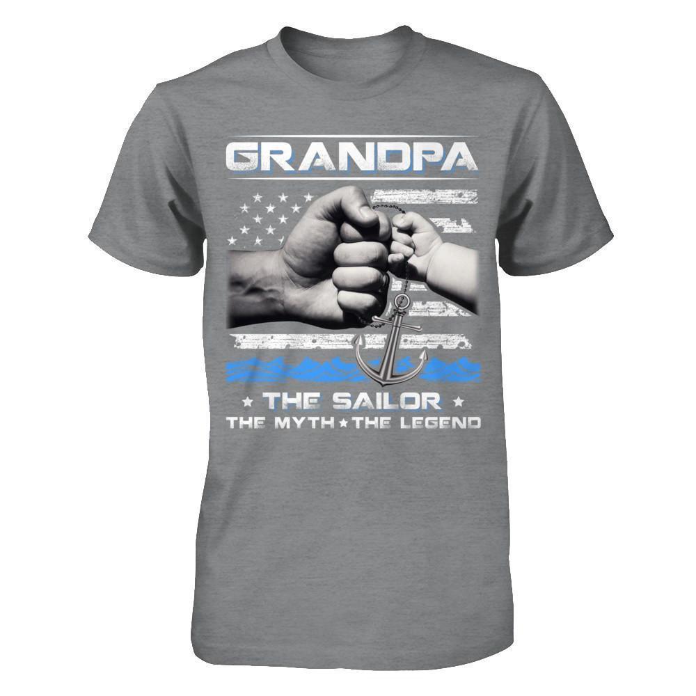 Veteran Grandpa The Sailor The Myth The Legend-T-Shirt & Hoodie-Classic T-Shirt-Sport Grey