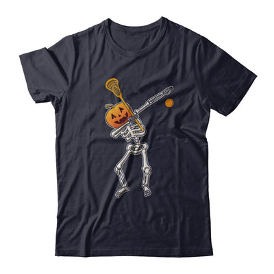 Halloween Dabbing Skeleton Lacrosse-T-Shirt & Hoodie-Premium T-Shirt-Midnight Navy