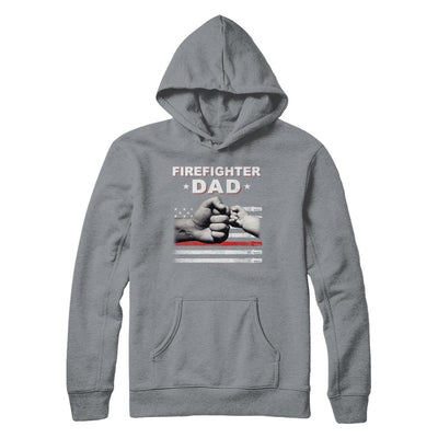 Firefighter Fireman Dad American Flag Fathers Day-T-Shirt & Hoodie-Pullover Hoodie-Light Steel