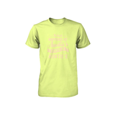 What Happens At Auntie's Stays At Auntie's Youth-Youth Shirt-Youth T-Shirt-Neon Yellow