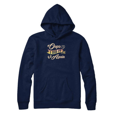 Oops I Did It Again Baby Feet Heart Pregnancy Bump-T-Shirt & Tank Top-Pullover Hoodie-Navy