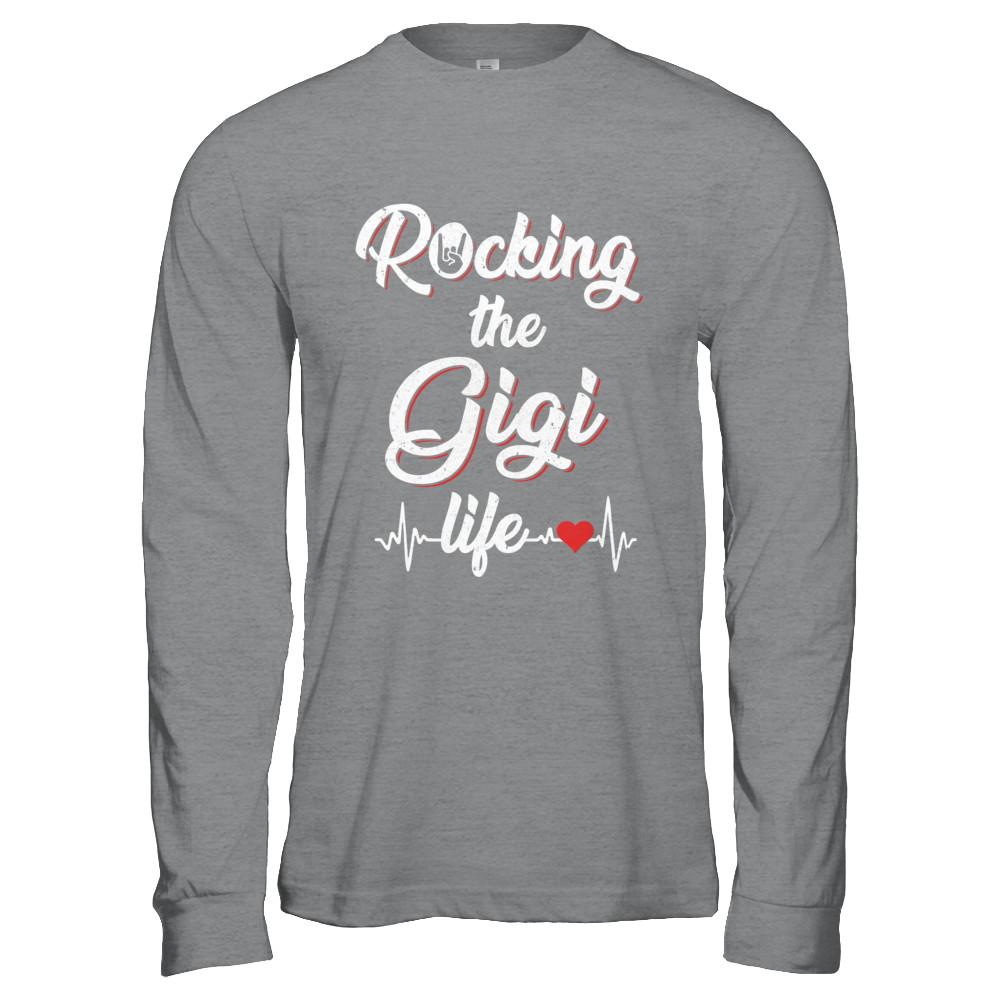 Rocking The Gigi Life Mothers Day Gifts-T-Shirt & Hoodie-Long Sleeve T-Shirt-Sport Grey