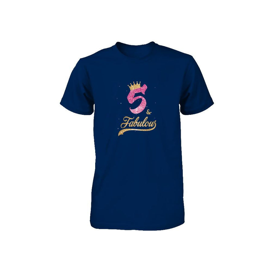 5Th And Fabulous Five Birthday Youth-Youth Shirt-Toddler T-Shirt-Navy
