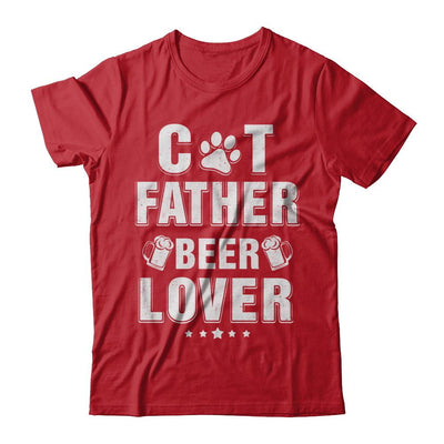 Cat Father Beer Lover Best Cat Dad Fathers Day-T-Shirt & Hoodie-Classic T-Shirt-Red