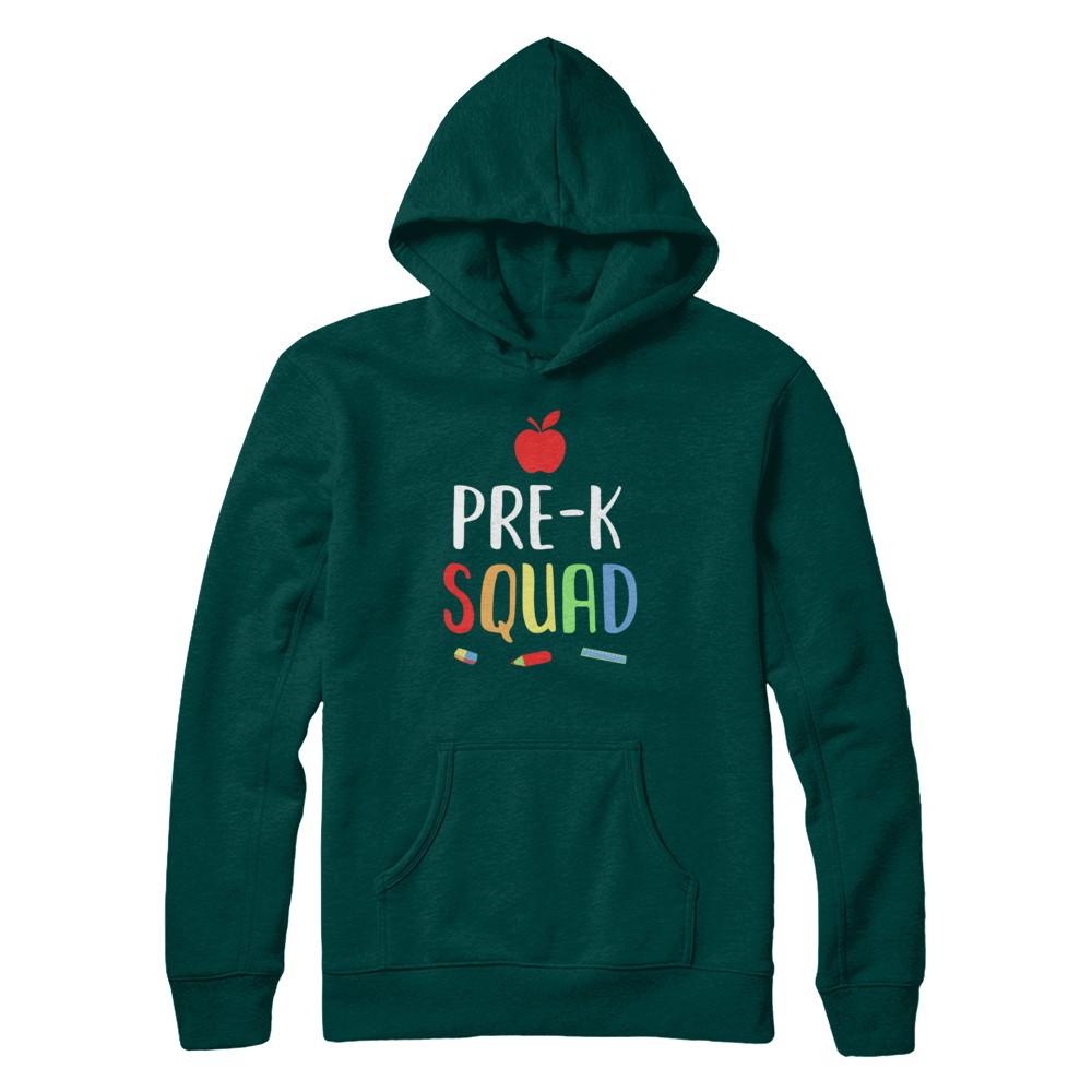 Pre-K Preschool Squad Back To School Teacher Gift-T-Shirt & Hoodie-Pullover Hoodie-Deep Forest