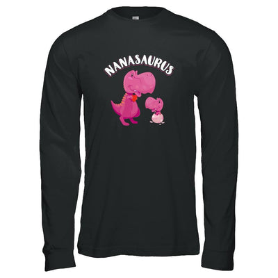 Nana Nanasaurus Rex Cute Dinosaur Mothers Day-T-Shirt & Tank Top-Long Sleeve T-Shirt-Black