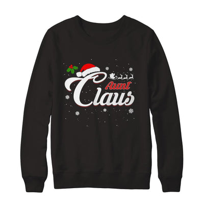 Matching Family Christmas Aunt Claus-T-Shirt & Sweatshirt-Crewneck Sweatshirt-Black