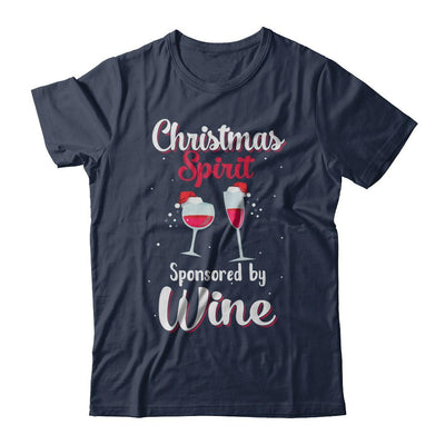 Holiday Party Christmas Spirit Sponsored By Wine-T-Shirt & Sweatshirt-Classic T-Shirt-Navy