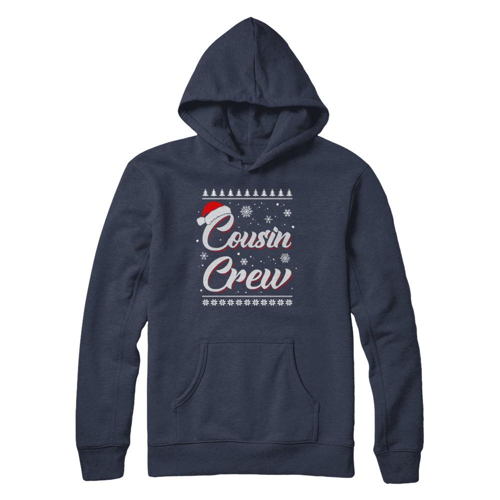 Matching Family Christmas Cousin Crew Ugly Sweater-T-Shirt & Hoodie-Pullover Hoodie-Navy