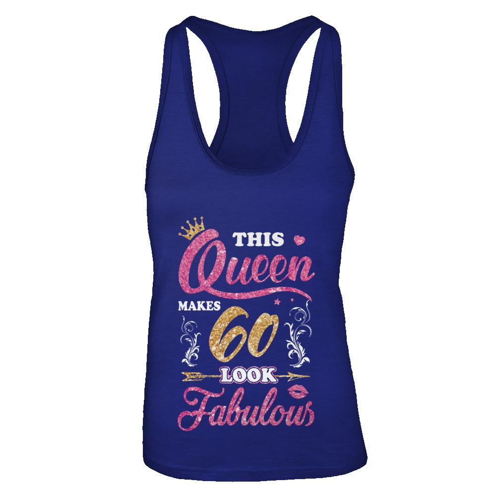 This Queen Makes 60 Look Fabulous 1961 60th Birthday-T-Shirt & Tank Top-Women's Ideal Racerback Tank-Royal