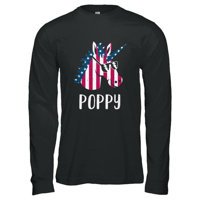 Patriotic Poppy Unicorn Americorn 4Th Of July-T-Shirt & Hoodie-Long Sleeve T-Shirt-Black