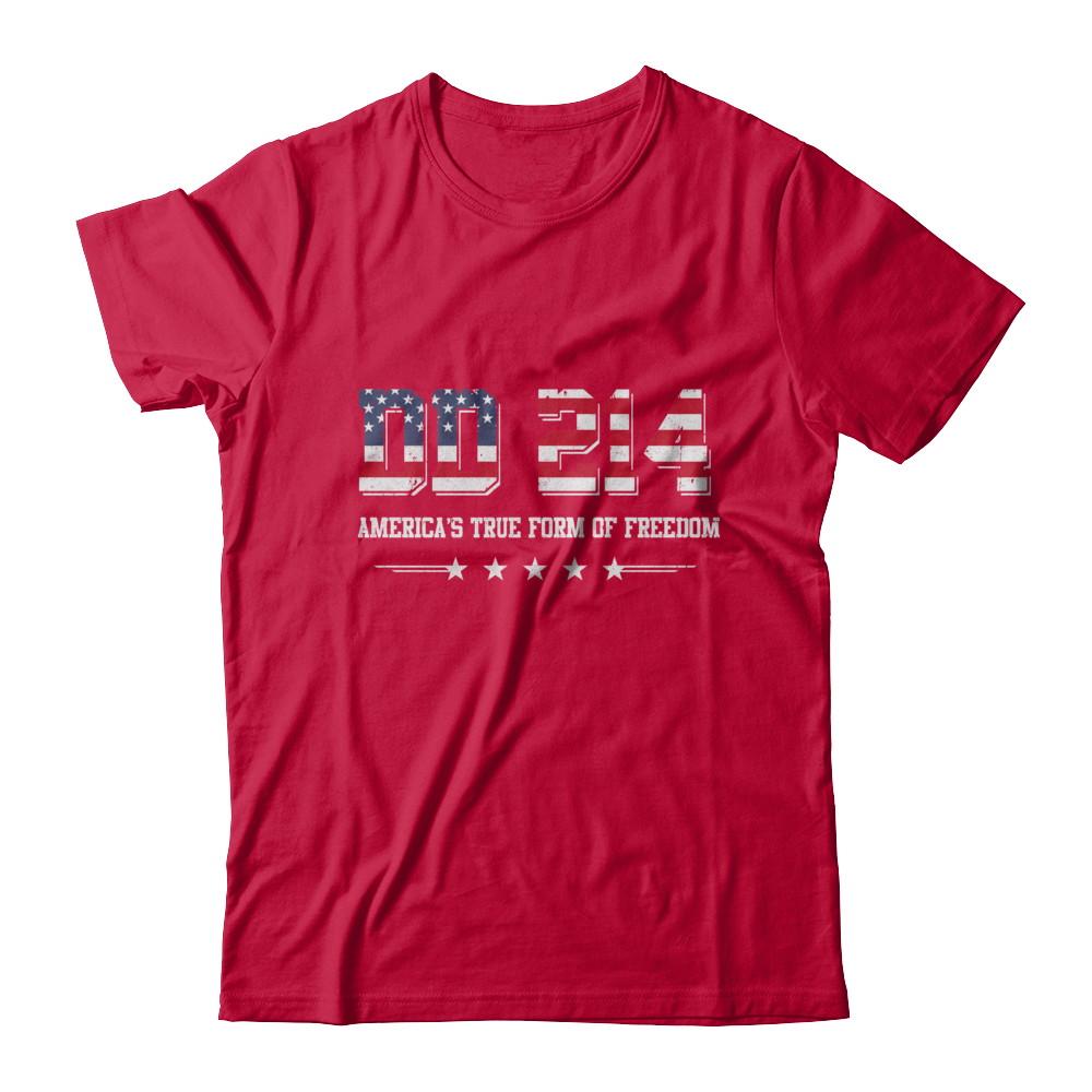 Dd-214 America's True Form Of Freedom Veteran-T-Shirt & Hoodie-Classic T-Shirt-Red