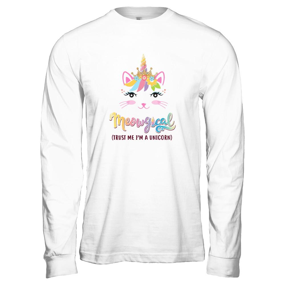 Caticorn Kittycorn Rainbow Meowgical Cat Unicorn Cute-T-Shirt & Tank Top-Long Sleeve T-Shirt-Heather Grey