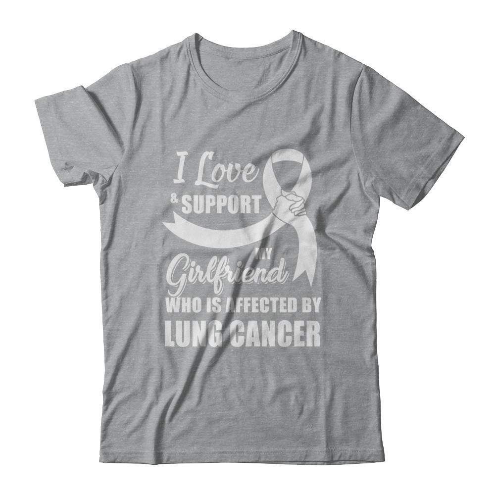 Lung Cancer Awareness Support White Girlfriend Boyfriend-T-Shirt & Hoodie-Classic T-Shirt-Sport Grey