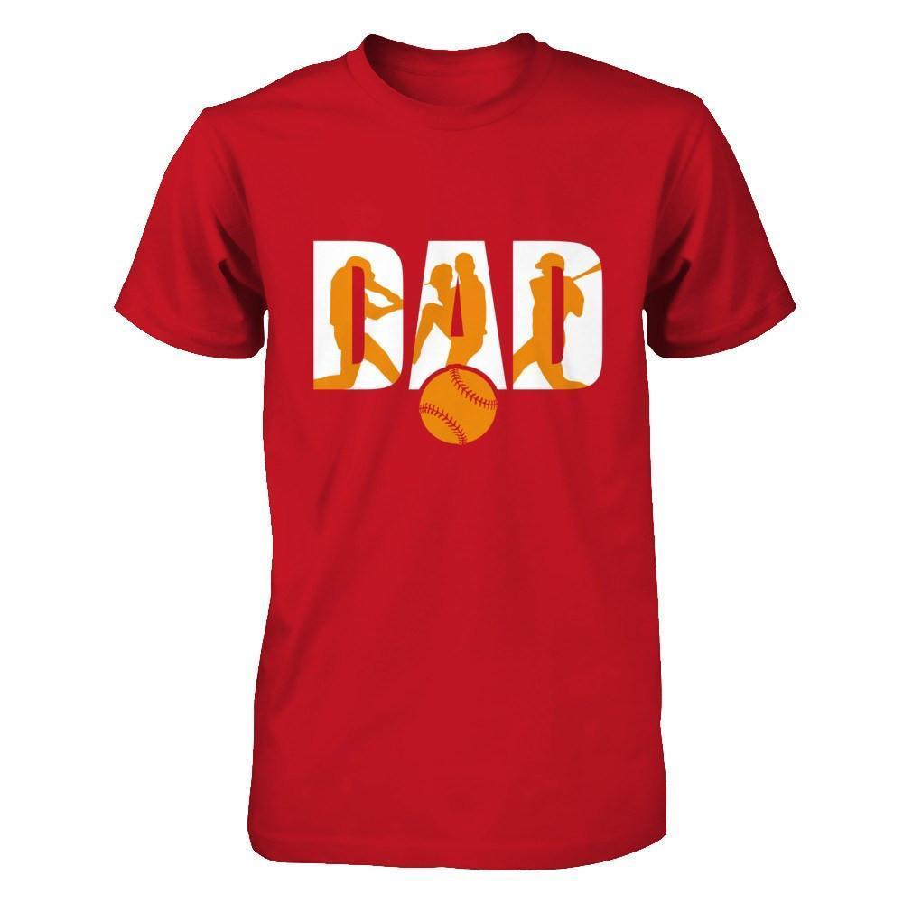 Softball Dad Father's Day-T-Shirt & Hoodie-Classic T-Shirt-Red