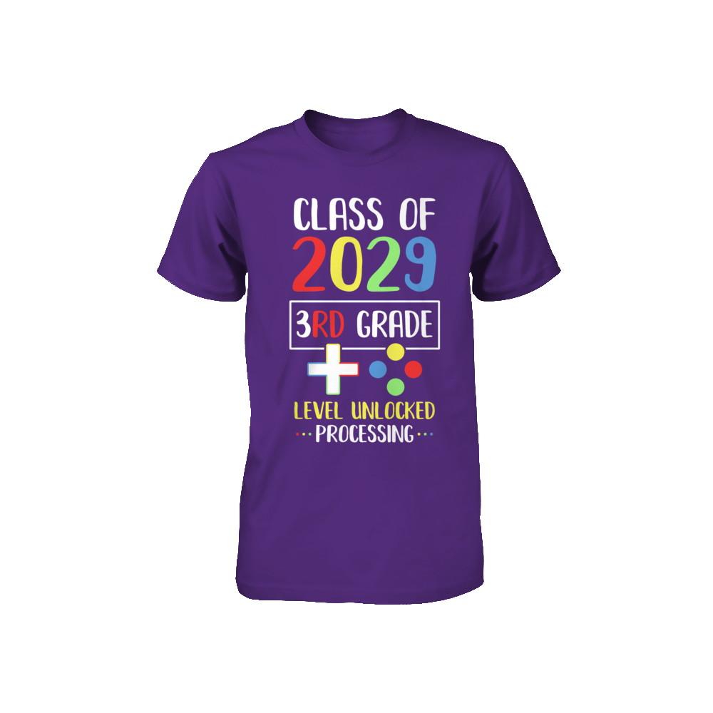 Class Of 2029 3rd Grade Level Unlock Gaming Back Go School Youth-Youth Shirt-