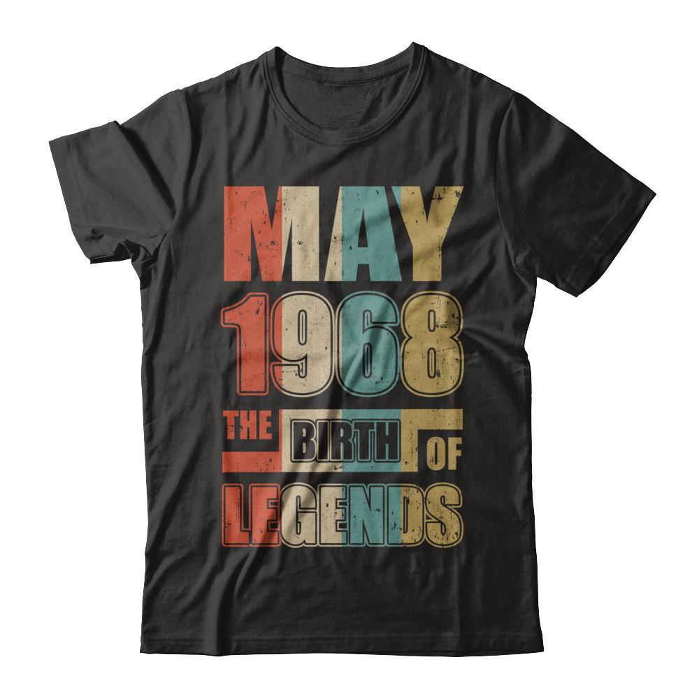Vintage Retro May 1968 Birth Of Legends 54th Birthday