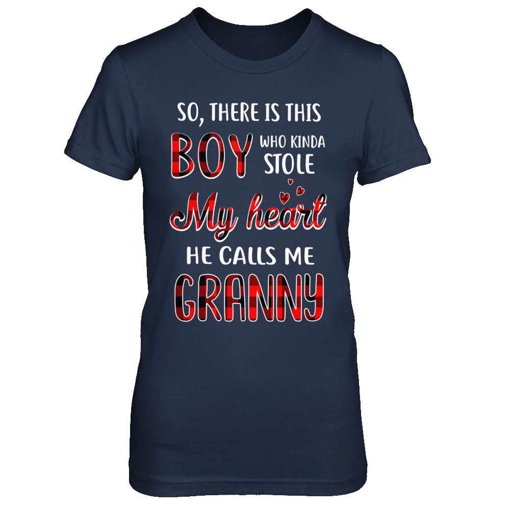 This Boy Who Kinda Stole My Heart He Calls Me Granny-T-Shirt & Hoodie-Women's T-Shirt-Navy
