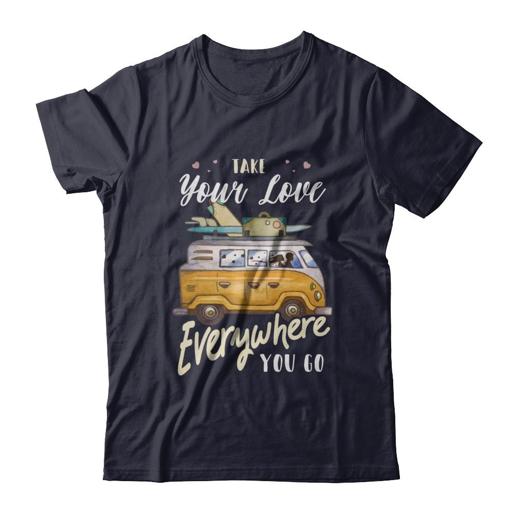 Take Your Love Everywhere You Go Couple-T-Shirt & Hoodie-Premium T-Shirt-Midnight Navy