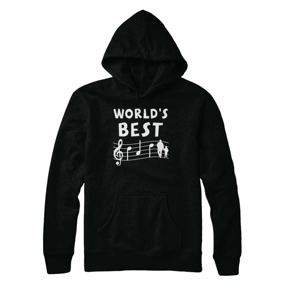 World's Best Dad Ever Treble Clef Musician Fathers Day-T-Shirt & Hoodie-Pullover Hoodie-Black