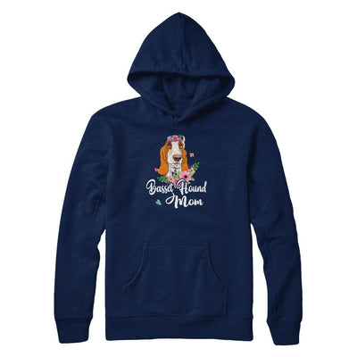 Basset Hound Mom Funny Dog Mom Gift Idea-T-Shirt & Tank Top-Pullover Hoodie-Navy