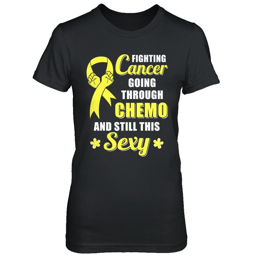 Fighting Cancer Chemo And Still This Sexy Yellow Awareness-T-Shirt & Hoodie-Women's T-Shirt-Black