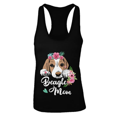 Beagle Mom Funny Dog Mom Gift Idea-T-Shirt & Tank Top-Women's Ideal Racerback Tank-Black