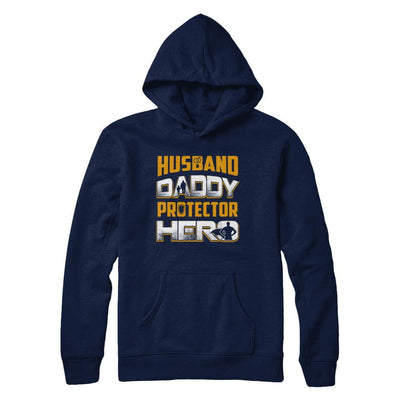 Husband Daddy Protector Hero-T-Shirt & Hoodie-Pullover Hoodie-Navy
