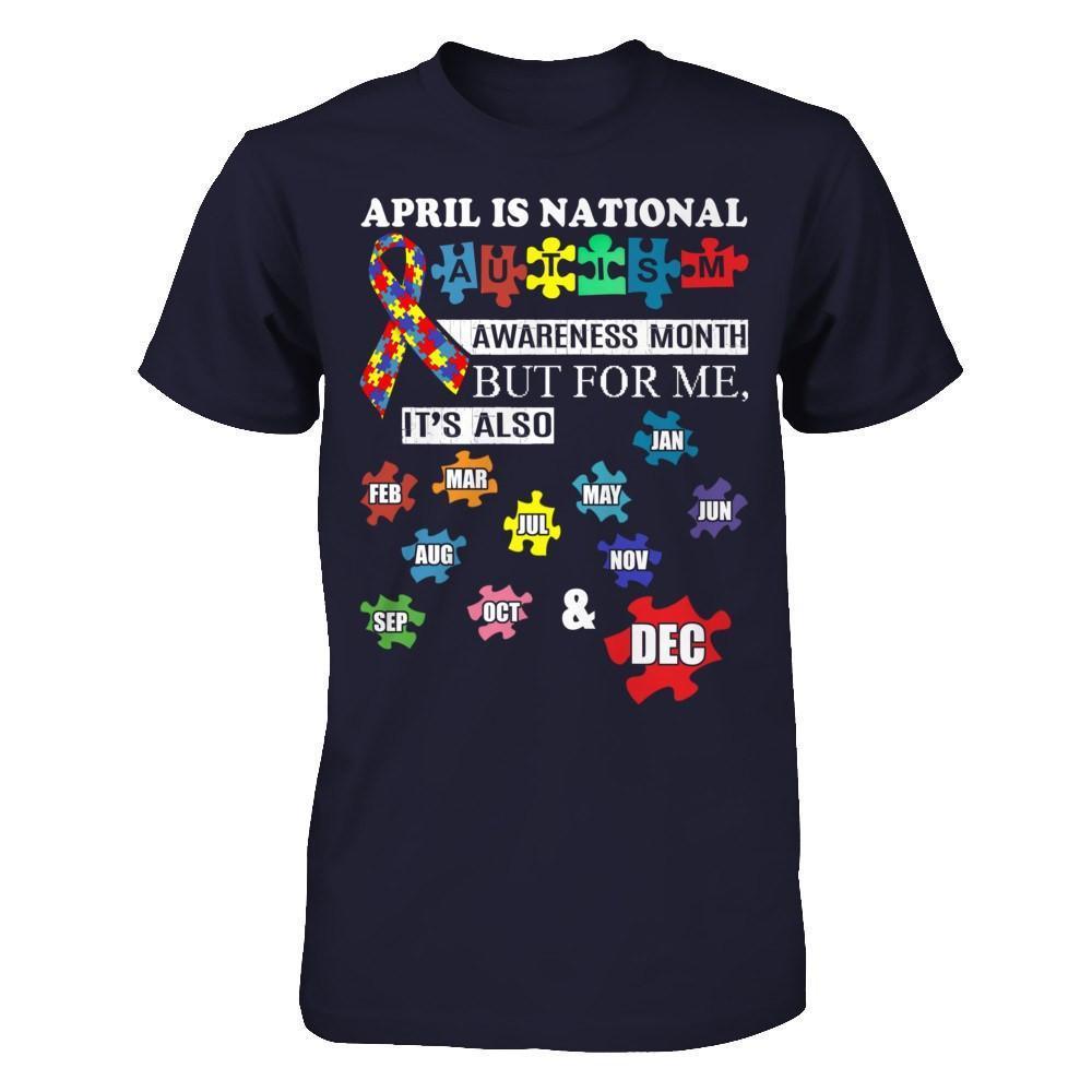 April Is National Autism Awareness Month-T-Shirt & Hoodie-Premium T-Shirt-Midnight Navy