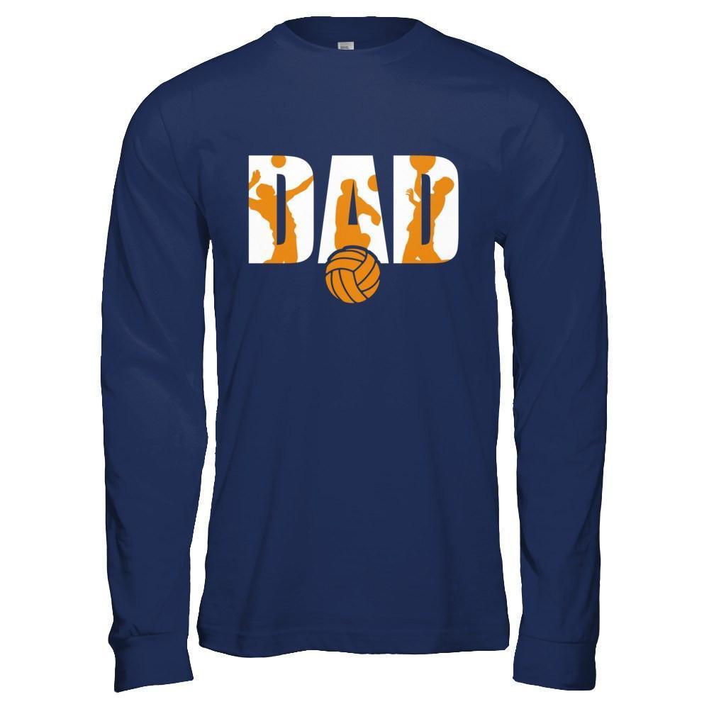 Volleyball Dad Father's Day-T-Shirt & Hoodie-Long Sleeve T-Shirt-Navy