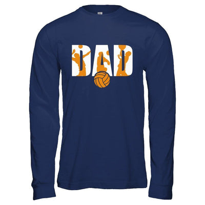 Volleyball Dad Father's Day-T-Shirt & Hoodie-Long Sleeve T-Shirt-Navy