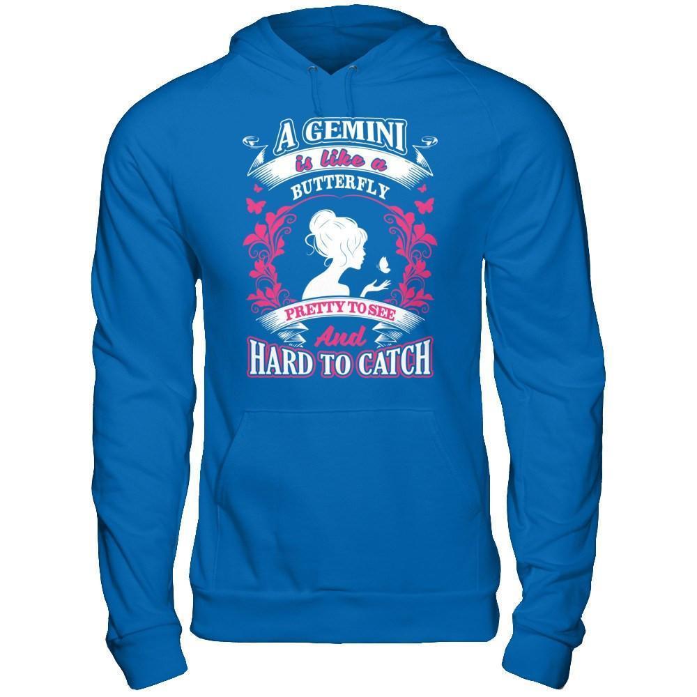 A Gemini Is Like A Butterfly Pretty To See And Hard To Catch-T-Shirt & Hoodie-Pullover Hoodie-Royal