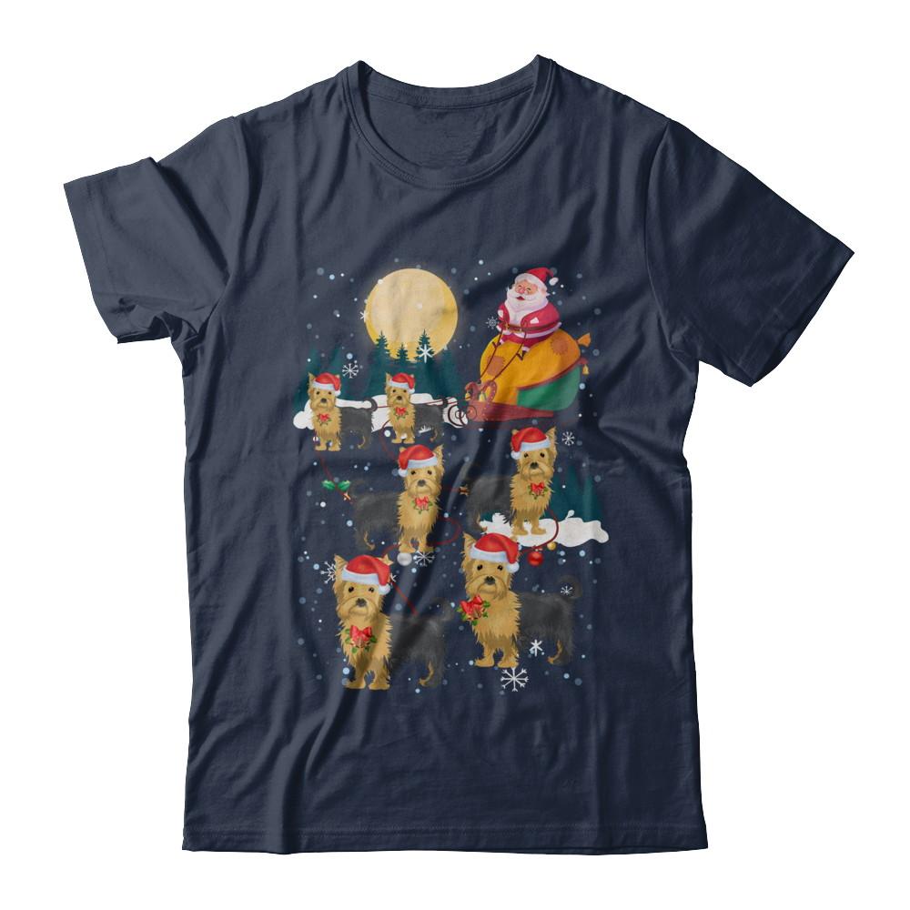 Dog Reindeer Yorkie Christmas Gift-T-Shirt & Sweatshirt-Classic T-Shirt-Navy
