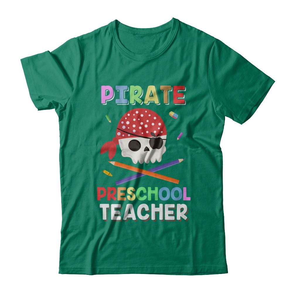 Pirate Preschool Teacher Costume Halloween-T-Shirt & Hoodie-Classic T-Shirt-Kelly Green