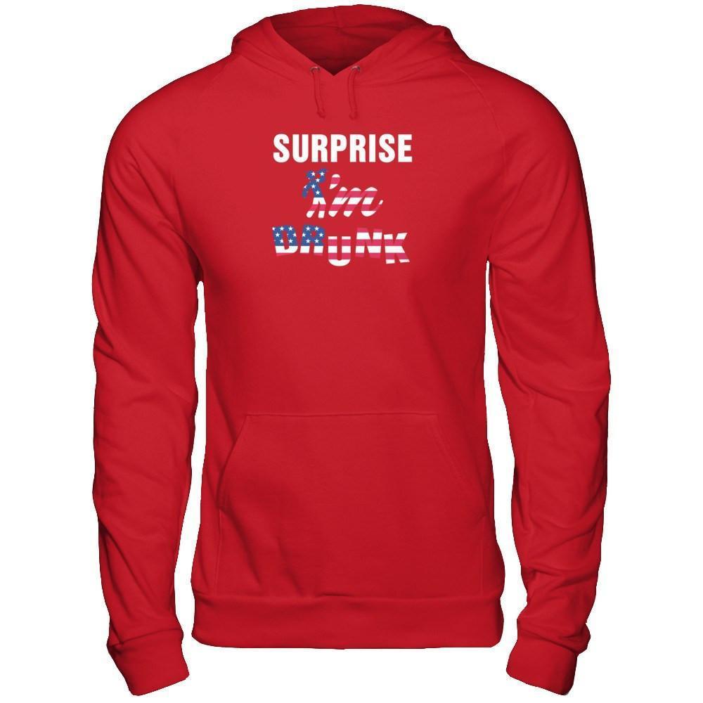Surprise I'm Drunk 4Th Of July-T-Shirt & Tank Top-Pullover Hoodie-Red