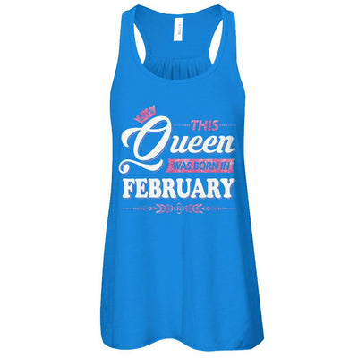 This Queen Was Born In February-T-Shirt & Tank Top-Women's Flowy Racerback Tank-True Royal