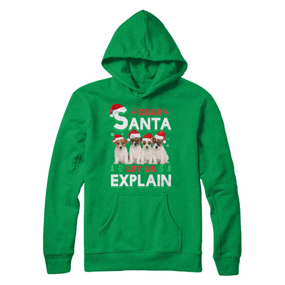 Dear Santa Funny Beagle Puppies Christmas Gift-T-Shirt & Hoodie-Pullover Hoodie-Irish Green