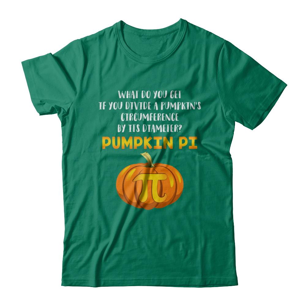 Math Teacher Funny Halloween Pumpkin Pi-T-Shirt & Hoodie-Classic T-Shirt-Kelly Green