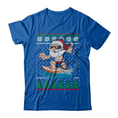 Santa Surfing Hawaiian Summer Christmas Ugly Sweater-T-Shirt & Sweatshirt-Premium T-Shirt-Royal
