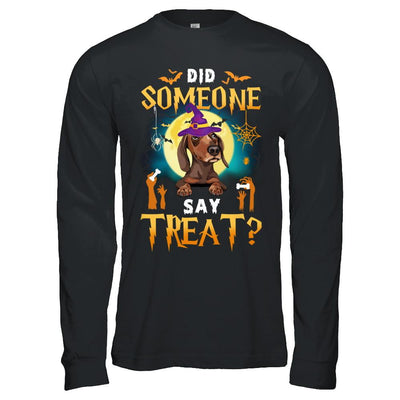 Did Someone Say Treat Dachshund Halloween Costume-T-Shirt & Hoodie-Long Sleeve T-Shirt-Black