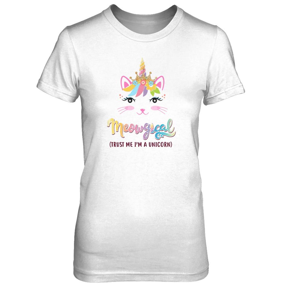 Caticorn Kittycorn Rainbow Meowgical Cat Unicorn Cute-T-Shirt & Tank Top-Women's T-Shirt-Heather Grey