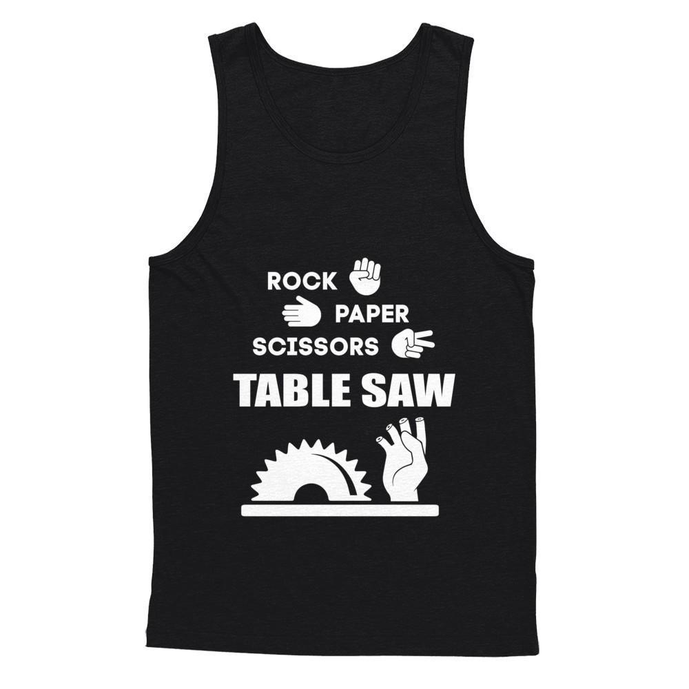 Rock Paper Scissors Table Saw-T-Shirt & Hoodie-Unisex Tank-Black