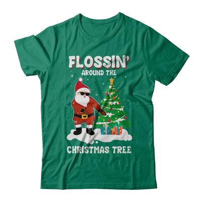 Flossin' Around The Christmas Tree Flossing Santa-T-Shirt & Hoodie-Classic T-Shirt-Kelly Green