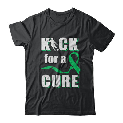 Kick For A Cure Soccer Green Liver Cancer Lymphoma Awareness-T-Shirt & Hoodie-Classic T-Shirt-Black