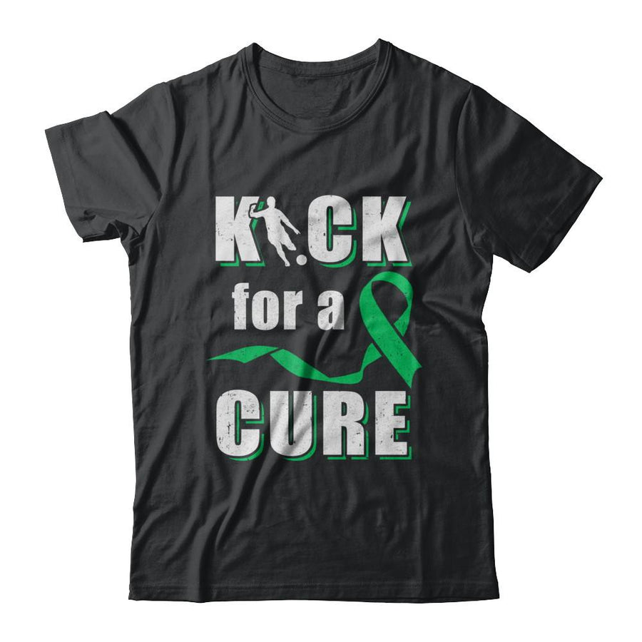 Kick For A Cure Soccer Green Liver Cancer Lymphoma Awareness-T-Shirt & Hoodie-Classic T-Shirt-Black