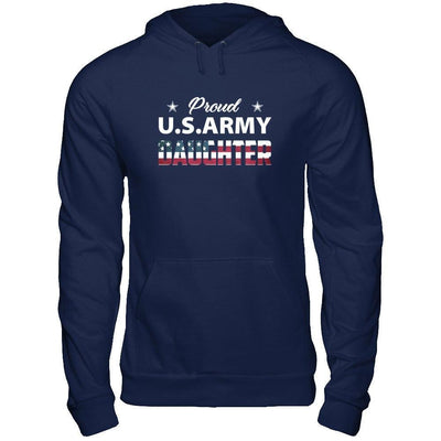 Proud Us Army Daughter-T-Shirt & Hoodie-Pullover Hoodie-Navy