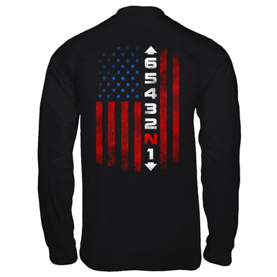 Motorcycle Gears Fun Motorbike American Us Flag-T-Shirt & Hoodie-Long Sleeve T-Shirt-Black